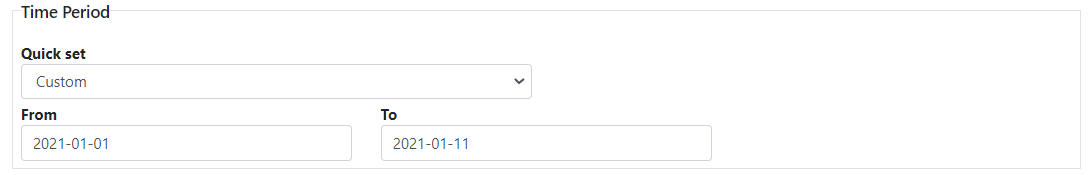 Admin - Statistics - Time Period