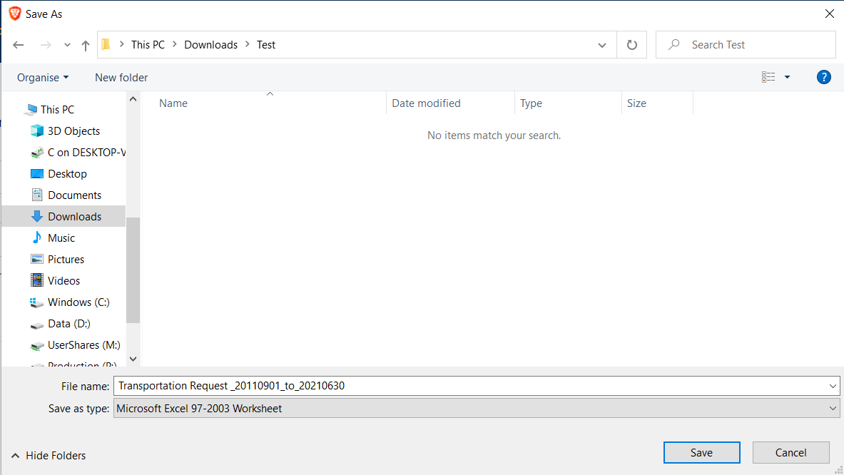 Data Export - Export