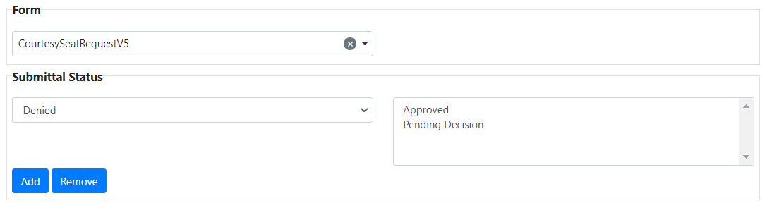 Admin - Charts - Status and Forms