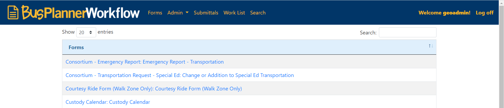 Workform - Forms Tab