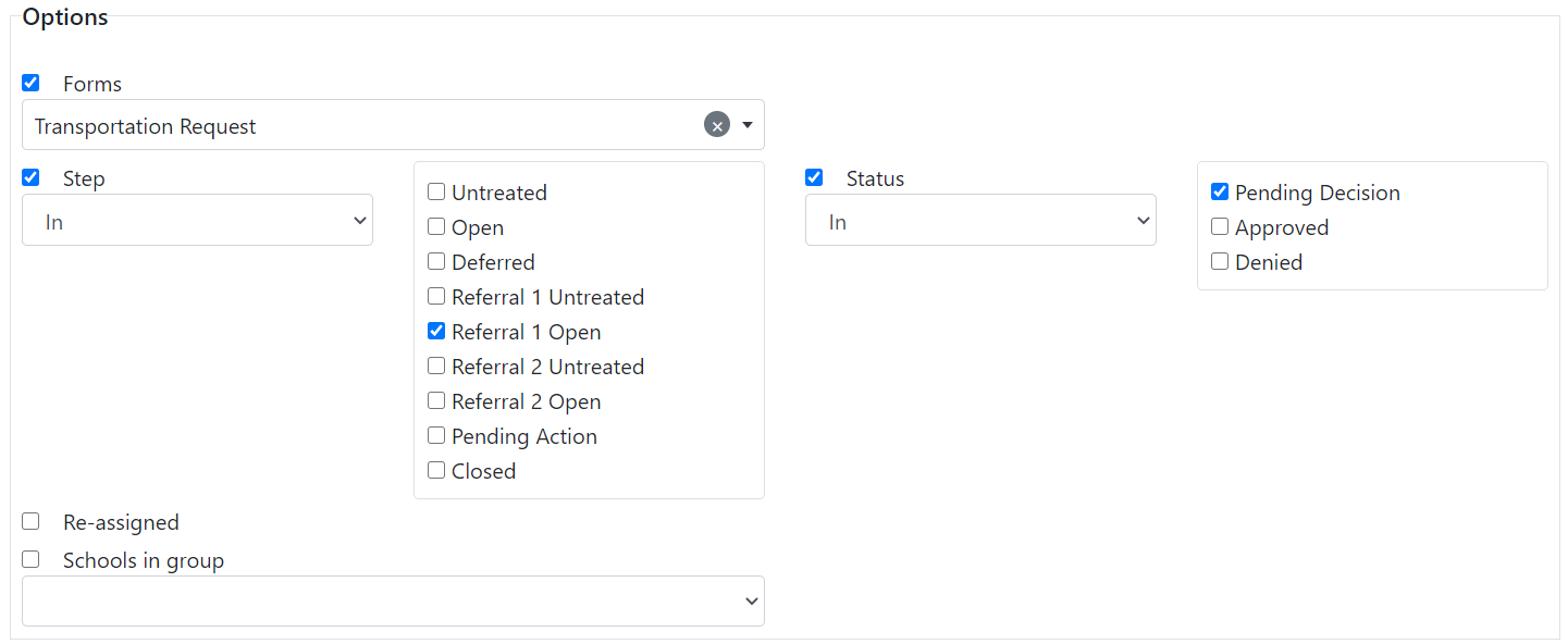 Admin - Statistics - Options